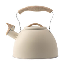 flameer Stainless Steel Whistle Kettle 3L Teapot for Tea, Coffee, Water, Milk Tea Kettle beige