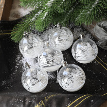 6PCS Christmas Ornaments Ball Shatterproof Clear Plastic Decorative Baubles for Xmas Tree House Holiday Wedding Party Decoration