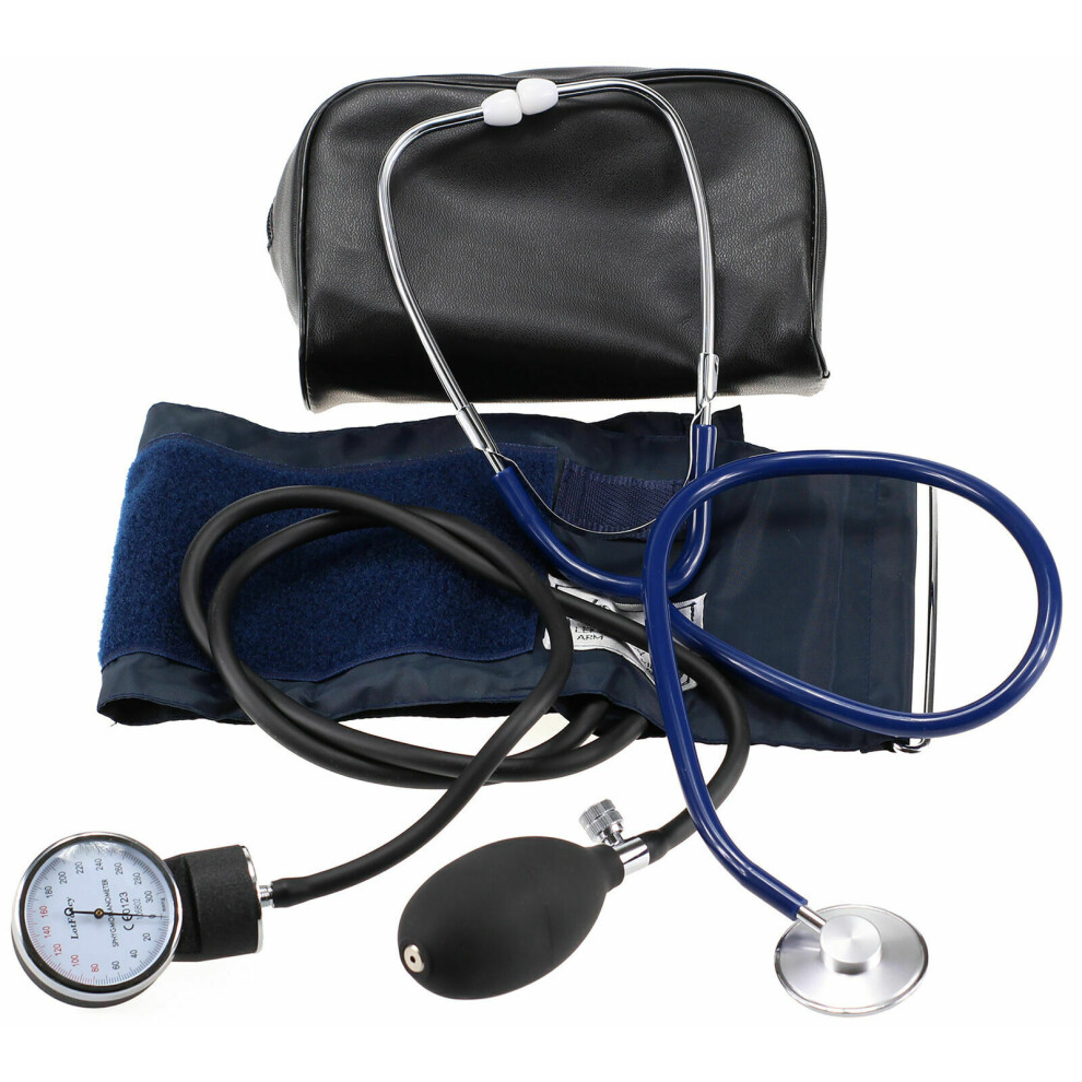 Professional Manual Blood Pressure Cuff Aneroid Sphygmomanometer w/ Stethoscope