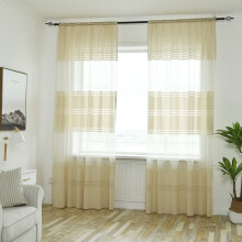 Poaug Gardinrea Löv Transparent Gardin Tyll Fönsterbehandling Voile Draperi Kapell 1 Panel Tyg På Rea Heminredning Beige