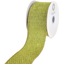HOMEFORD Kerstnet overlay fluwelen lint met draadversteviging, 6,35 cm, 9,3 meter, mosgroen