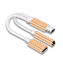 Ladegerät & Kopfhörer 2in1 USB Typ C auf 3,5 mm AUX Audiokabeladapter UK2024I5R7