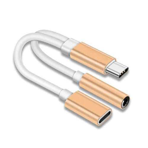 Φορτιστής και ακουστικά 2 σε 1 USB Type C σε προσαρμογέα καλωδίου Aux Audio 3,5 mm UK2024I5R7