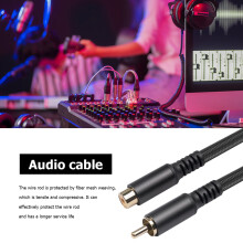 Cavo di prolunga AV SUSUchens da 1,8 m, da RCA maschio a coassiale femmina per altoparlanti, nero, compatibile con dispositivi audio ad alta fedeltà.