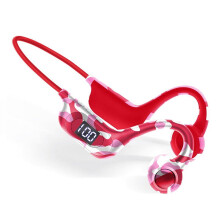 Cuffie con archetto da collo a conduzione ossea Cterwk, wireless Bluetooth stereo, per sport, con display digitale a LED.