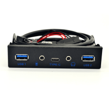 USB-Hub mit 5 Anschlüssen (USB 3.1, Typ-C, USB 3.0), Frontpanel, HD-Audio, 3,5-mm-Kopfhöreranschluss und Mikrofonanschluss – Erweiterungsadapter
