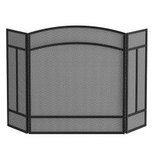 Fireplace Screen Guard with Foldable 3Panel Protective Mesh, Wrought Iron for Wood Stove 12174cm