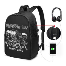 Operation Ivy -matkakannettavan reppu, vedenkestävä kannettavan reppu USB-latausportilla, korkeakoulu-tietokoneen laukku miehille ja naisille