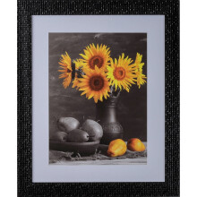 Cornice portafoto moderna in polistirene con texture a mosaico da 1-13/16" - di WholesaleArtsFrames-com. 18x24 Serie 243 - Nero intenso - Prodotta
