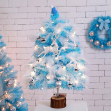 Liquidation ! Sapin de Noël artificiel VISALY, lumineux LED, finitions soignées, en PVC, à poser sur une table. Idéal pour la maison.