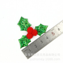 Feuilles vertes (100 pièces) - Décoration de Noël en tissu avec baies et feuillage - Matériel de bricolage pour Noël
