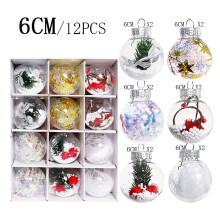 Lot de 12 boules de Noël décoratives, pour sapin de Noël, différents styles, boules de fête en plastique.