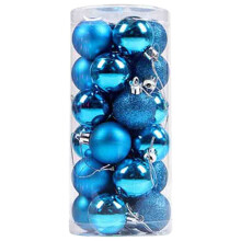 Ensemble de 24 décorations de sapin de Noël, boules incassables, compatibles avec les décorations scintillantes à suspendre au sapin.