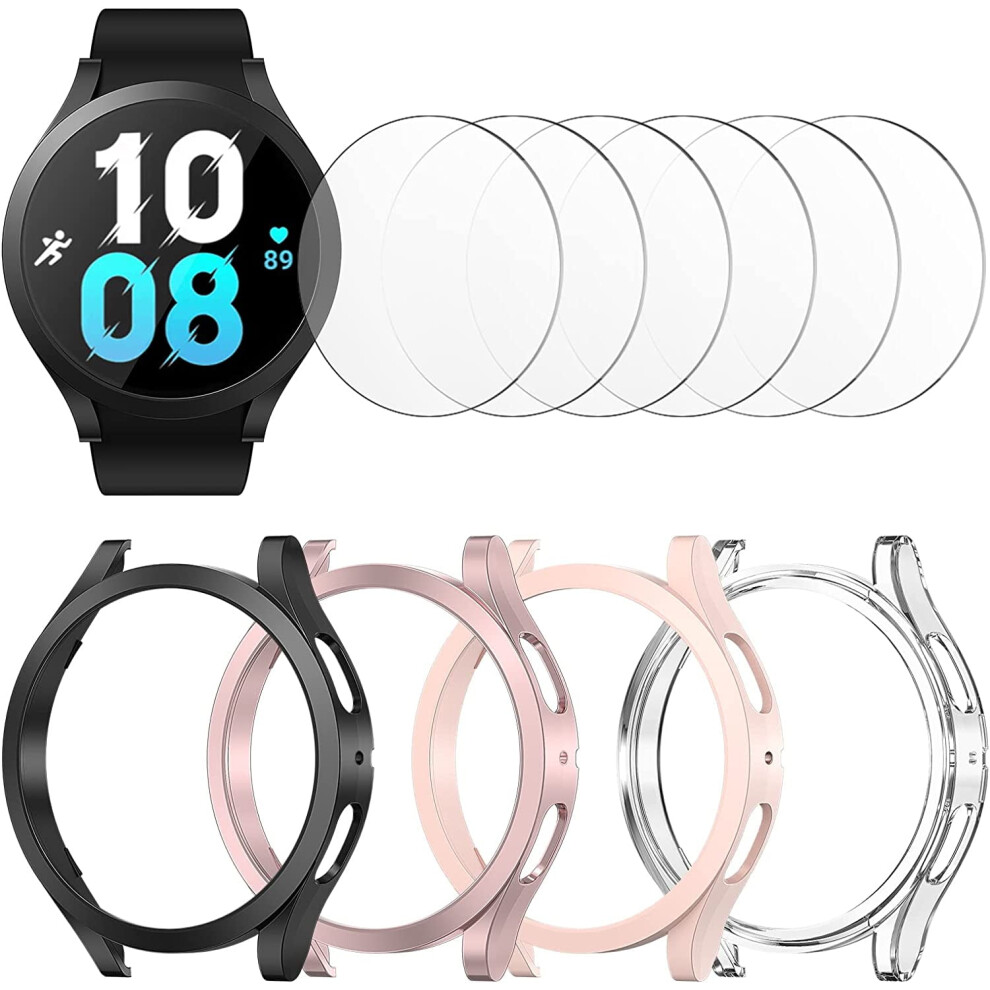 [4+6] Pack For Compatible With Samsung Galaxy Watchung Galaxy Watch 4 44Mm Screen Protector Case, 4 Pack Hard Pc Cover Protective Bumper Shell 9425574871244