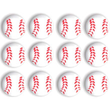 Edible Sugar Cake Cupcake Cookie Toppers Decorations Sport Theme Baseball Cake Topper, (24 Count)