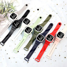 SUSUchens Digital Watch Multifunctional Life Waterproof Touch Control Outdoor Boy Girl Square LED Digital Watch for Daily Wear Grey