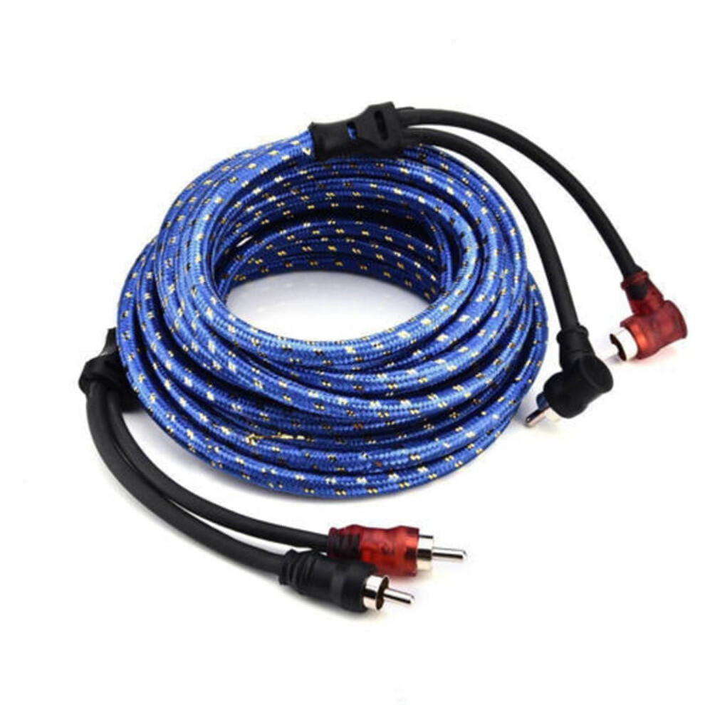 5M 2 Rca To 2 Rca Plug Car Stereo Audio Cable Amplifier Braided Tool 9083649051252