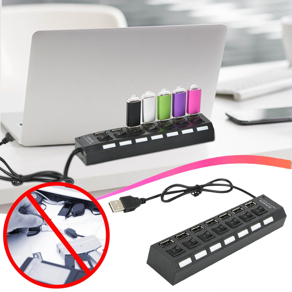 Viflosae 7-Port Usb 2.0 Hub With Individual Switches, Compatible With Pc And Laptop - Cyber Monday Deals 2024 9083649052020