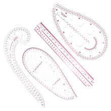 4 Pcs Sewing Ruler Drawing French Metric Cutting Curve Pattern Clothing Plastic