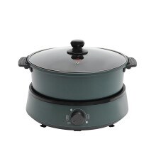 Electric Hot Pot with Grill, 4.2QT Split NonStick Removable Pot, Fast Even Heating for Party Dining