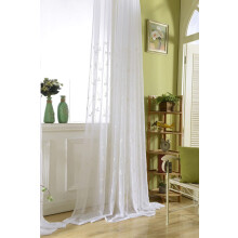 White Sheer Curtains 54x95 Inch with Elegant Embroidered Voile, Light Filtering Rod Pocket Panel for Kids Room Bedroom