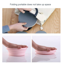 1L Collapsible Silicone Bowl with Lid, Pink, 15.5cm, Heat & Cold Resistant