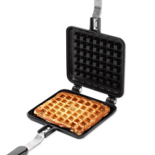 Non Stick Aluminum Waffle Maker Pan with Heat Resistant Handle for Home and Cafe Use