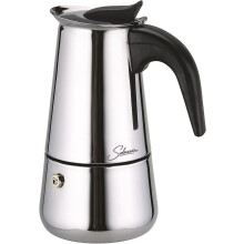 4 Cup Stainless Steel Moka Pot Stovetop Espresso Maker, Induction Compatible, Fast Brewing