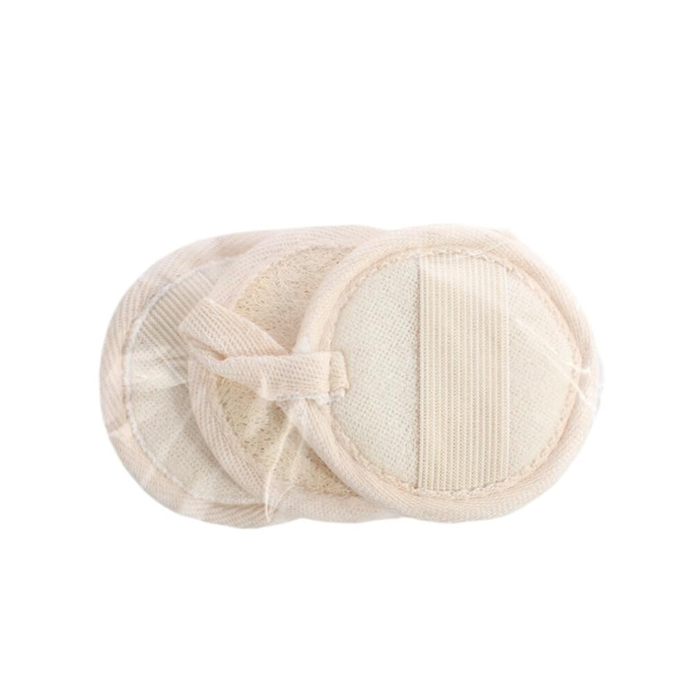 Natural Loofah Bath Sponge for Gentle Skin Exfoliation, EcoFriendly Cotton Back Scrubber, 8x8 Beige Set