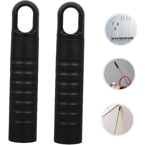 2pcs Black AntiSlip Mop Handle Grip Sleeves with End Caps for Broom Handle Replacement 1