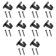 Matte Black Stainless Steel Ceiling Hooks 10PCS Rustproof Heavy Duty Screw Mount for Kitchen Bathroom Garage
