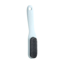 Soft Bristle Cleaning Brush with Long Handle for Shoes and Laundry, Sky Blue Ergonomic Design