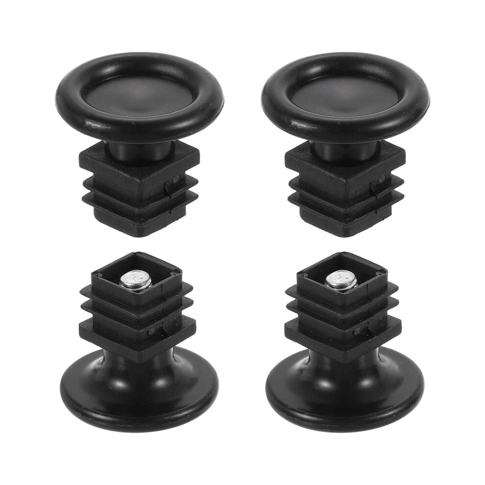 20X20mm Adjustable Leveling Feet For Furniture, Square Insert Glides Set Of 4, Black Durable 9113335064614
