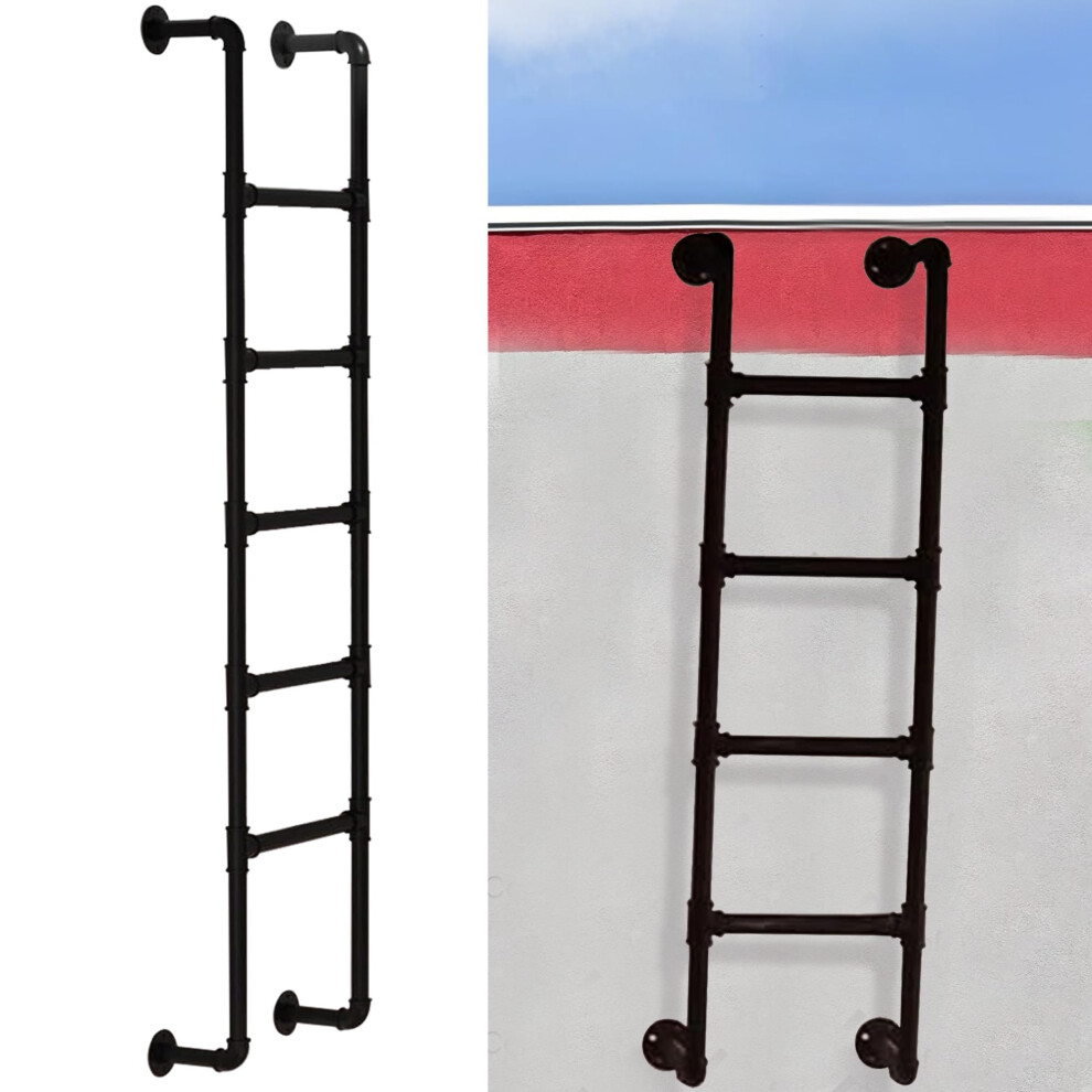 Heavyduty Iron Window Well Egress Ladder, Wall Mounted Escape Ladder For Basement And Bunk Bed 9164114677556