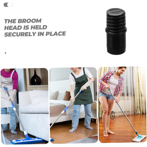 Broom Handle Threaded Tip Replacement with Secure Connection, Universal Pole Adapter for Cleaning Tools 1