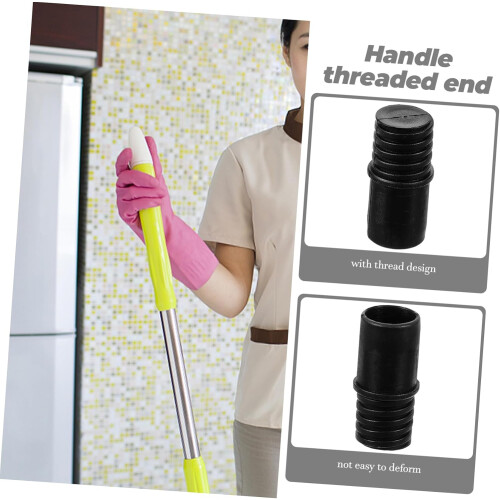 Broom Handle Threaded Tip Replacement with Secure Connection, Universal Pole Adapter for Cleaning Tools 2