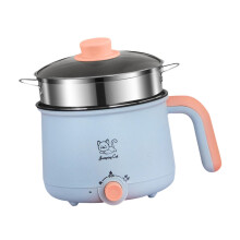 1.8L Mini Electric Hot Pot with Nonstick Ceramic Pot, Versatile Cooker for Noodles and Soup