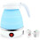 Travel Electric Kettle 600ML Foldable Silicone, Fast Boiling Dual Voltage Compact Design Blue 1