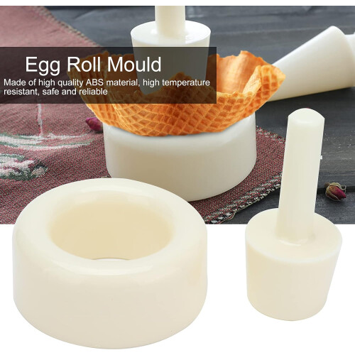 Flower Pattern Waffle Cone Maker with Plastic Cream Horn Roller for DIY Egg Roll and Creative Desserts 2