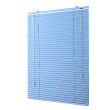 Aluminum Venetian Blinds 2.5cm Slats Cordless Blackout Blue Gray UV Privacy Window Shades for Bedroom