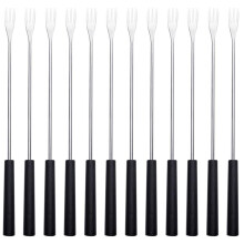 12pcs Stainless Steel Fondue Forks with Comfortable Grip for Cheese, Chocolate, Fruit and BBQ