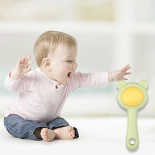 Staron Interactive Rattle Grasping Toy - Safe for Teething, Shaking, Grasping - Green - Clearance Deal