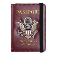 RFID Blocking Leather Passport Holder Cover Case Travel Wallet Elastic Strap