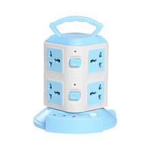 PAVEOS Smart Socket Power Strip Tower, 8 Sockets + 3 USB Ports, 6.6ft Cord, Surge Protector - Compatible with Blue