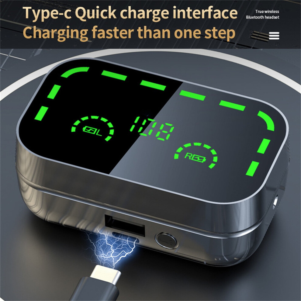 Eqwljwe Wireless Earbuds 50H Playback With Wireless Charging Case, Ipx5 Waterproof, Led Display, Microphone For Android Ios 9110895277164