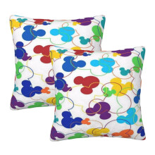 Mickey Mouse Throw Pillow Covers, Pack of 2 Pillowcases for Sofa Bed Living Room 16"X16"