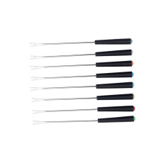 8pcs Stainless Steel Fondue Forks with Plastic Handle, Heat Resistant for BBQ, Hot Pot, Picnic