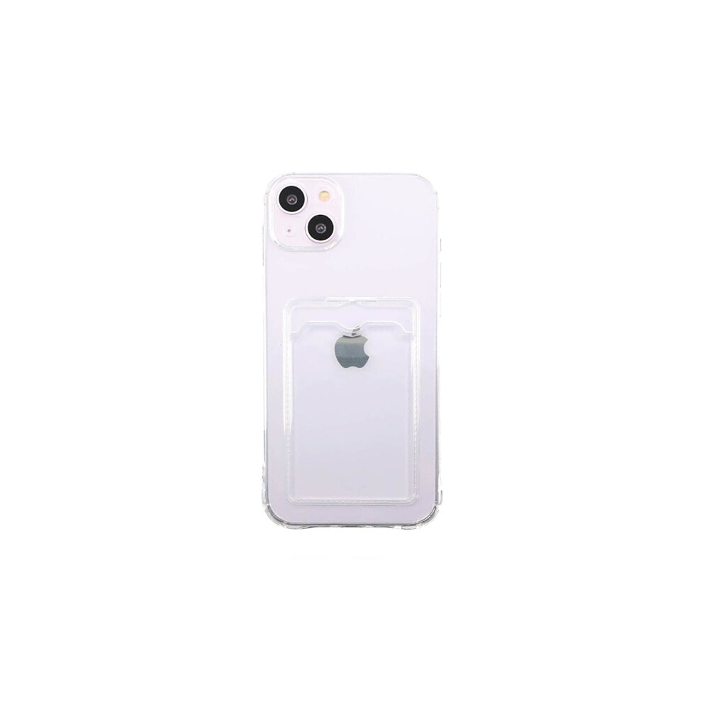 Compatible With Iphone 14 Shockproof Case With Card Holder - Transparent Transparent 9071309773033