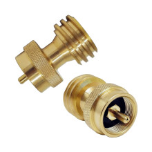 2pcs Brass Propane Tank Refill Adapter with Automatic Flow Stop for Outdoor Gas Cylinder Transfer