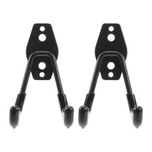 2 Pcs Garage Storage Utility Hooks Wall Mount Hanging Hooks Metal U-Hooks Tool Organizer Holder (Black)